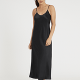 lotus kelly long chemise black silk nightdress
