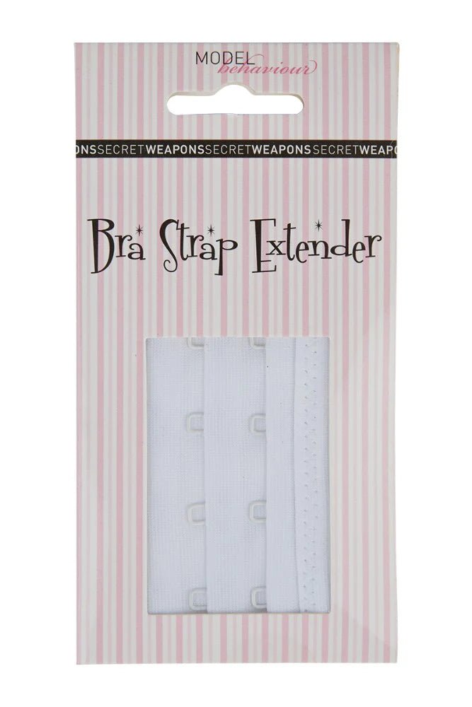 Packaging of the 4 Hook Bra Extender White, available at The Foundation, a practical bra accessory for added comfort and space in four-hook bras.
