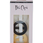 Pack of Secret Weapons round bra clips in clear, nude, and black colours for strap support.