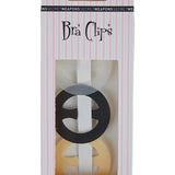Pack of Secret Weapons round bra clips in clear, nude, and black colours for strap support.