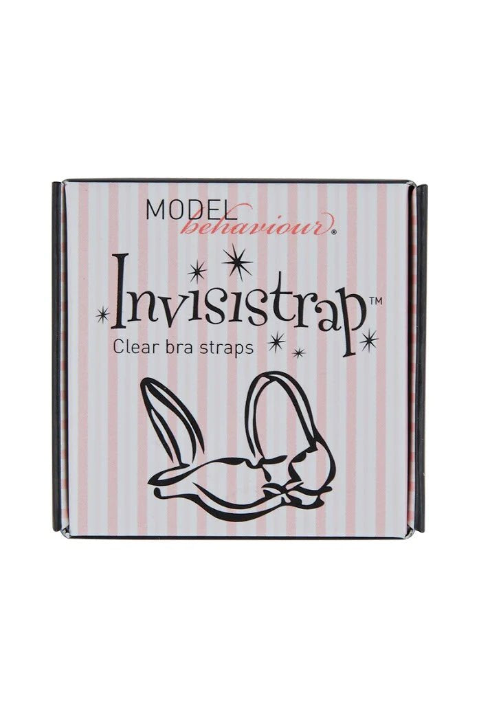 Invisistrap Clear Bra Straps by Secret Weapons in packaging – transparent, adjustable support for convertible bras.