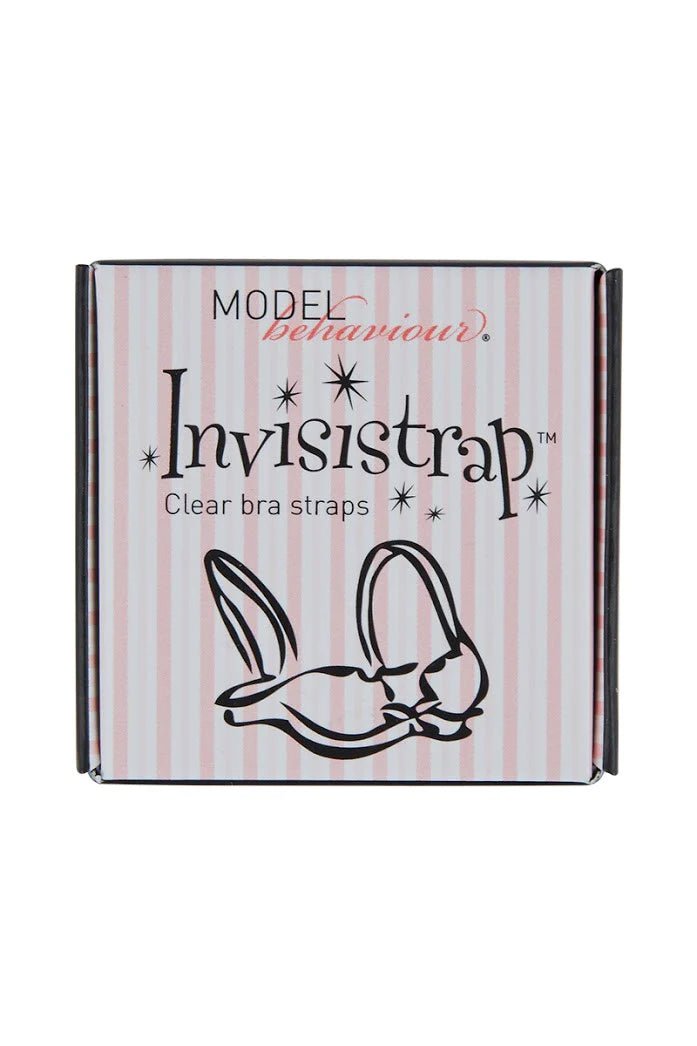 Invisistrap Clear Bra Straps by Secret Weapons in packaging – transparent, adjustable support for convertible bras.