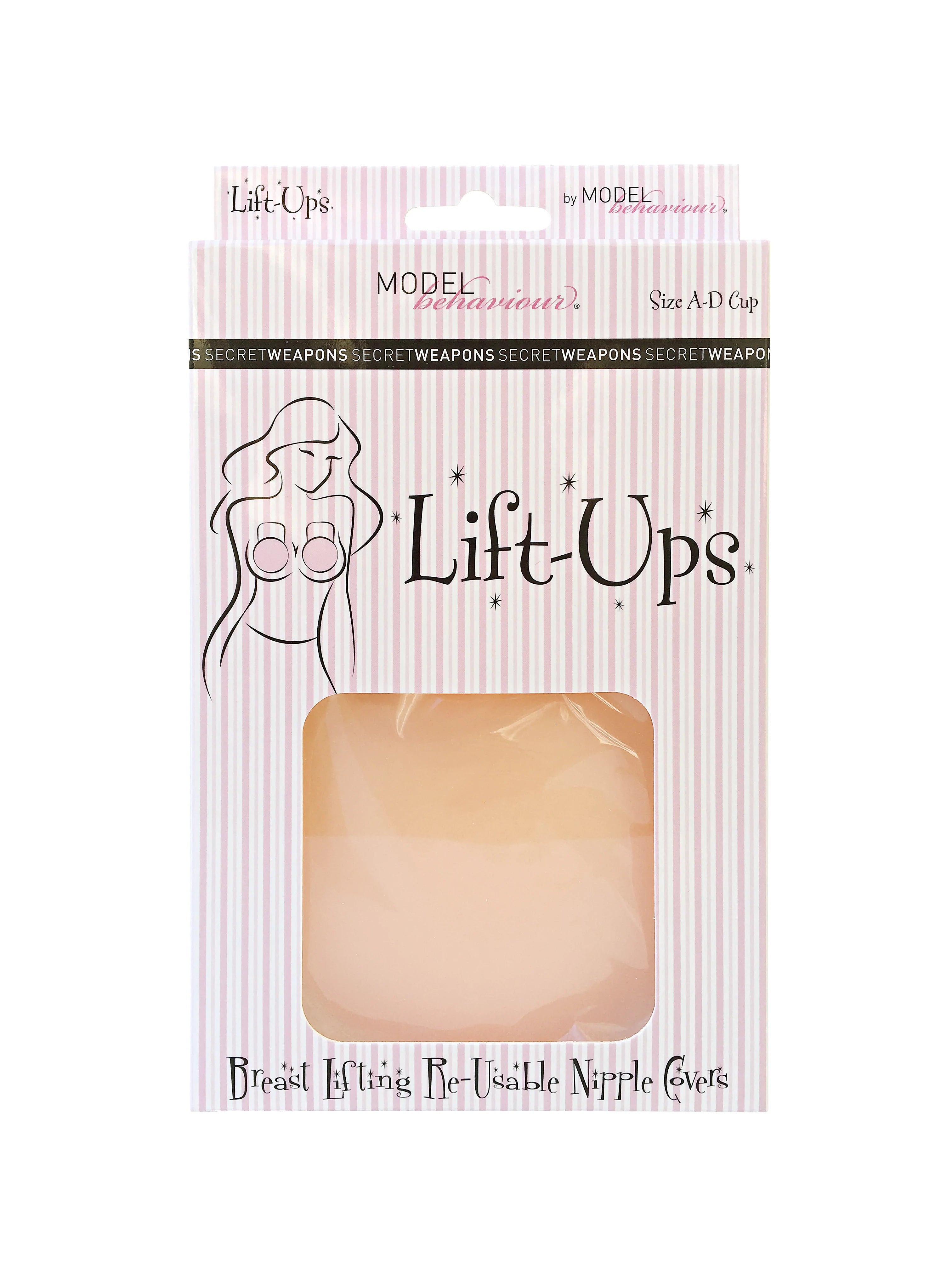 Lift Ups by Secret Weapons – Nude reusable breast lift nipple covers in 11cm diameter.