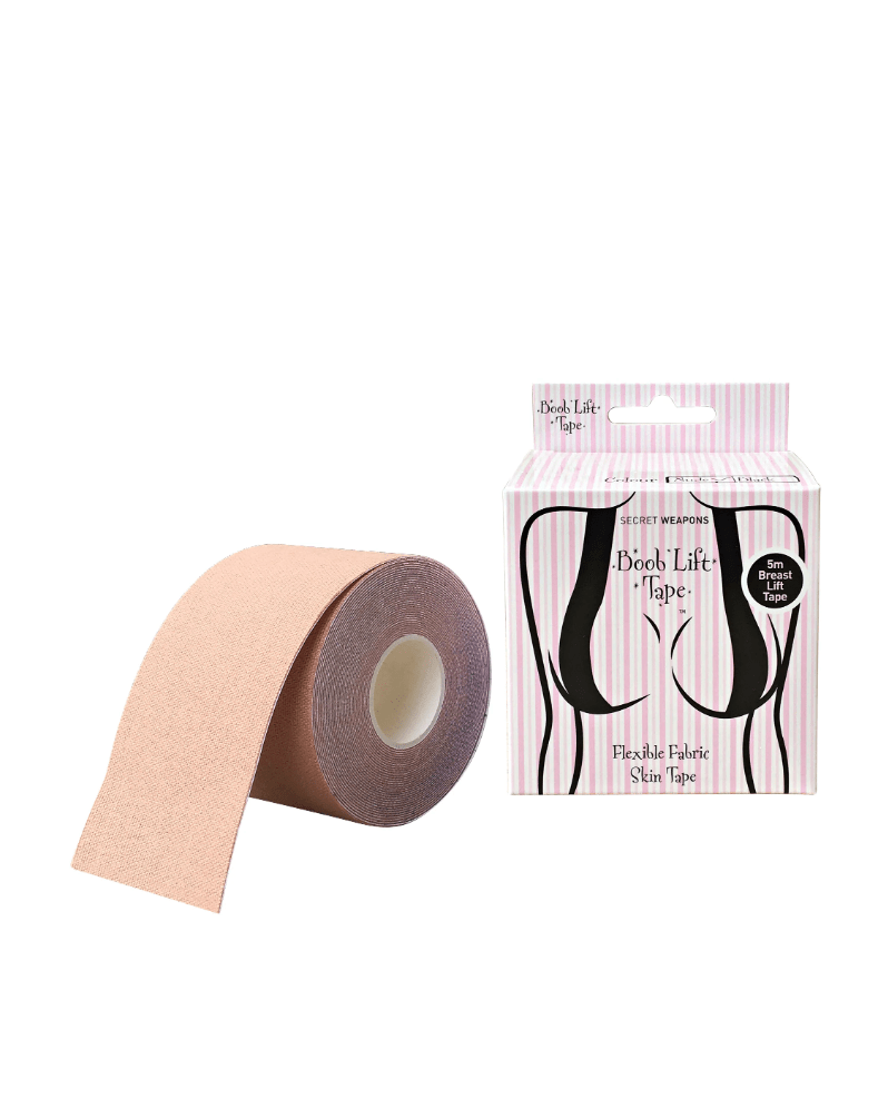 Nude Boob Lift Tape partially unrolled with packaging – for invisible lift and secure hold.