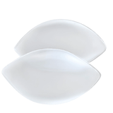 Clear silicone chicken fillet bra inserts displayed side-by-side for enhancing cleavage and lift.