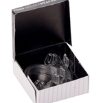 Clear adjustable bra straps in a black presentation box – discreet and supportive replacement straps.