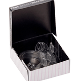 Clear adjustable bra straps in a black presentation box – discreet and supportive replacement straps.