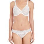 Full lingerie set in ivory lace featuring Halo Lace Bra—The Foundation