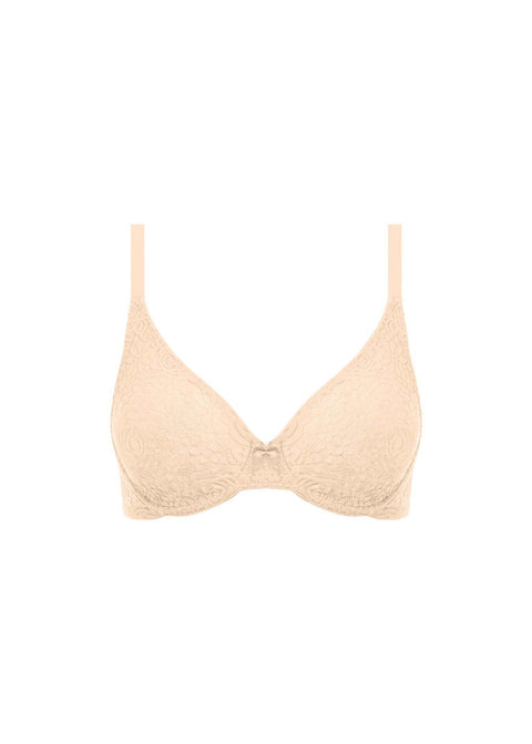 Halo Lace Moulded Underwire Bra Nude