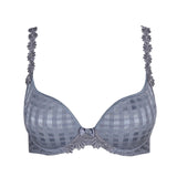 Flat lay of Avero Heart Shape Contour Bra showing seamless padded cups and decorative daisy straps.