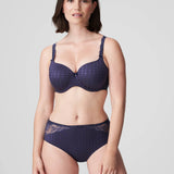 Model wearing PrimaDonna Madison bra and brief set in Blue Bijou, styled for elegant support and everyday confidence.