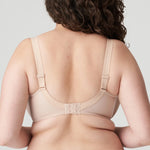 Side and back view of Deauville bra showing deep cups and embroidery – The Foundation
