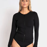 Cosmopolitan Long Sleeve Zip Rash Vest Black