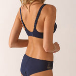 back view of Agathe Shorty Brief Cobalt by Empreinte, seamless and invisible under clothes – available at The Foundation.