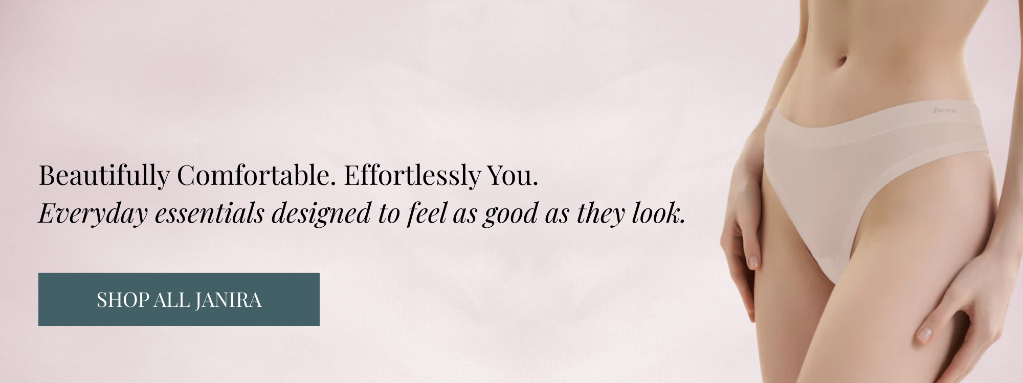 Model wearing nude seamless Janira briefs, showcasing smooth, invisible everyday comfort.