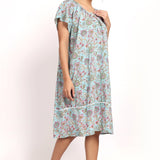 Bloom Cap Sleeve Nightie Aqua Floral