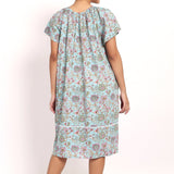 Bloom Cap Sleeve Nightie Aqua Floral