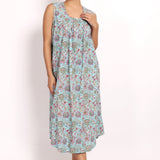 Bloom Sleeveless Nightie Aqua Floral