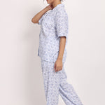 Side view of pyjama set in motion, highlighting flow and soft texture.