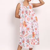 Passionflower Sleeveless Nightie Coral Print