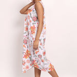Profile shot showing the flowy cut and summer-friendly style of nightie. Side view