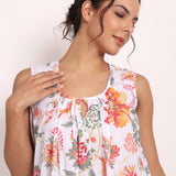 Passionflower Sleeveless Nightie Coral Print