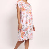 Passionflower Cap Sleeve Nightie Coral Print
