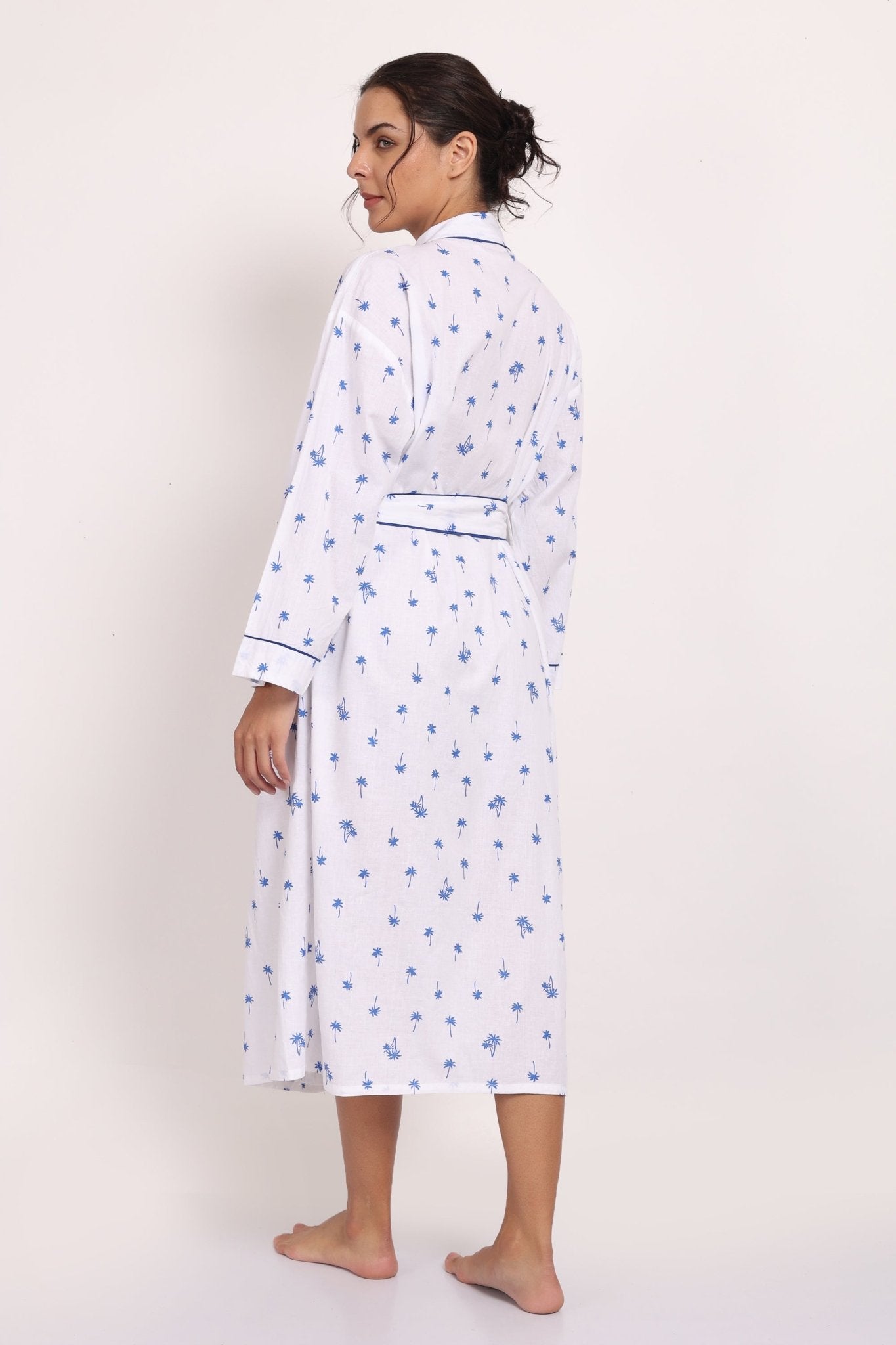 Back view of the Hamptons Robe showing relaxed fit and length.