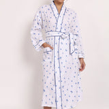 Hamptons Robe Navy Palm Print
