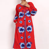 Romani Sun Dress Red Blue