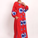 Romani Sun Dress Red Blue