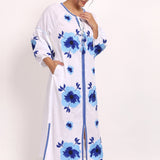 Romani Sun Dress White Navy