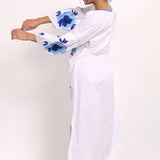 Romani Sun Dress White Navy