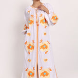 Romani Sun Dress White Beige