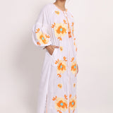 Romani Sun Dress White Beige