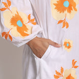 Romani Sun Dress White Beige