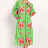 Romani Sun Dress Green Pink
