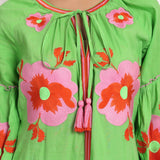 Romani Sun Dress Green Pink