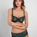 Empreinte Louise bra and Culotte Panty Brief in Sequoia styled as a matching set – elegant French lingerie.