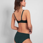 Back view of Louise Underwire Bra in Sequoia from The Foundation – delicate lace straps and secure band designed for a perfect fit.