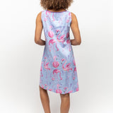 Zoey Flamingo Print Cotton Modal Nightdress Blue