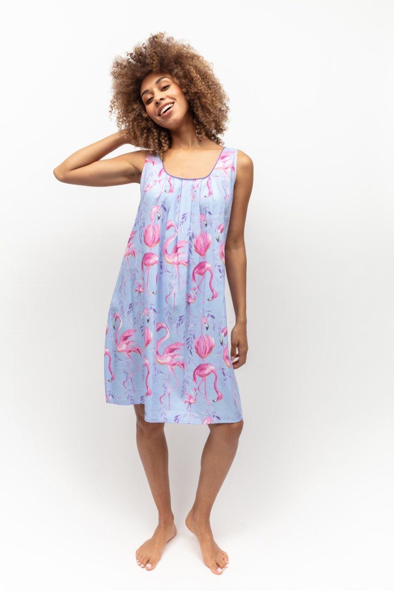 Cyberjammies Cotton/Modal Flamingo Print Nightdress/sleepwear