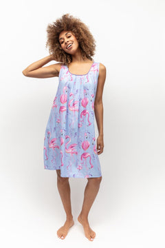 Cyberjammies Cotton/Modal Flamingo Print Nightdress/sleepwear