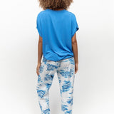 Donna Santorini Print Slouch PJ Set Blue
