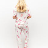 Shelly Printed Jersey Modal/Cotton Cropped PJ Set Cream
