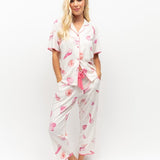 Shelly Printed Jersey Modal/Cotton Cropped PJ Set Cream