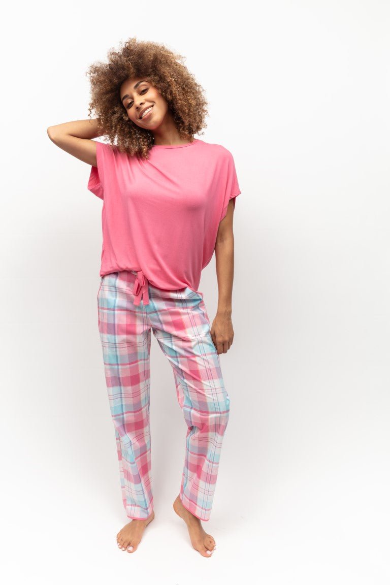 Cyberjammies Shelly Modal/Cotton Pink Check PJ Set