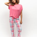 Cyberjammies Shelly Modal/Cotton Pink Check PJ Set