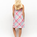Shelly Pink Check Strappy Nightie Pink