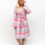 Shelly Pink Check Short Robe